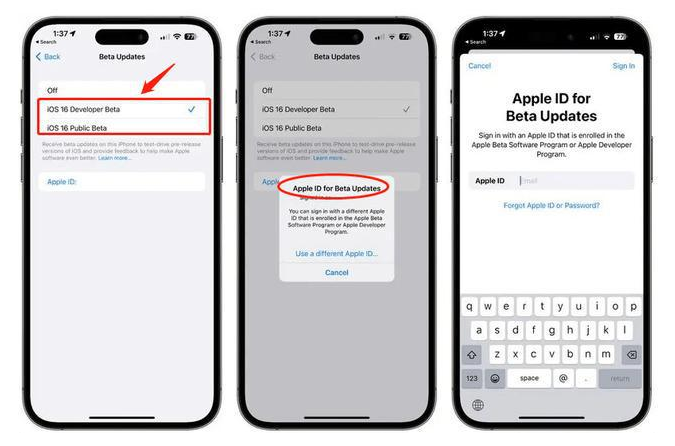 鹿邑苹果手机维修分享iOS 16.4 Beta 3如何使用ID小号享受“双系统”？ 