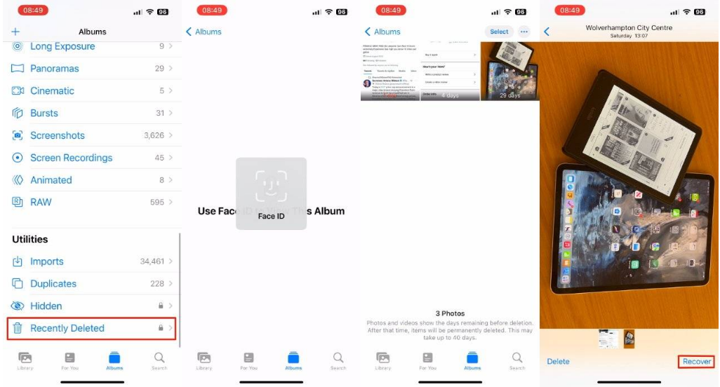 鹿邑苹果14维修分享 iPhone14 上恢复已删除的照片 